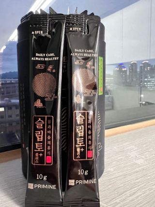 프리마인 자체 기업부설 연구소에서 찾아낸 건강한 수면의 비밀.  슬립토 플러스 30포 — 4점을 준 리뷰어가 2022년 10월 올린 사용 사진