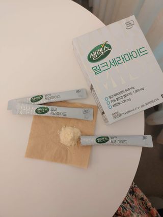 셀렉스스포츠 셀렉스 밀크세라마이드 저분자피쉬콜라겐 28포 X 1박스 — 5점을 준 리뷰어가 2021년 7월 올린 사용 사진