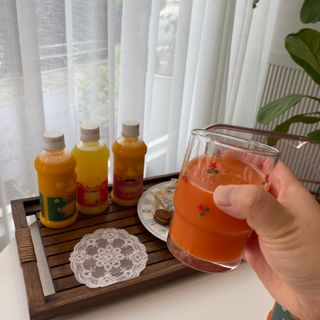 탐라원 제주의 맛, 몬딱주스 4종세트 - 한라봉몬딱주스, 천혜향몬딱주스, 청귤에이드, 당근몬딱주스 — 4점을 준 리뷰어가 2021년 9월 올린 사용 사진