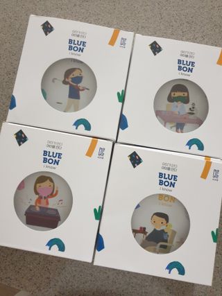 [블루 본 아이노우] 유아용 컬러마스크 40 PCS SET 2중 택 1 — 5점을 준 리뷰어가 2021년 5월 올린 사용 사진