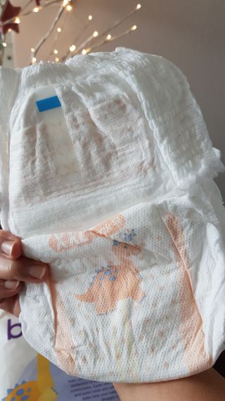 오브맘 밤 프리미엄 아기 기저귀 팬티형 밴드형 — 5점을 준 리뷰어가 2021년 1월 올린 사용 사진