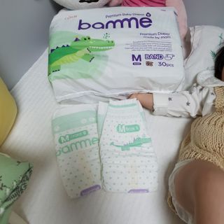 오브맘 밤 프리미엄 아기 기저귀 팬티형 밴드형 — 4.5점을 준 리뷰어가 2021년 1월 올린 사용 사진