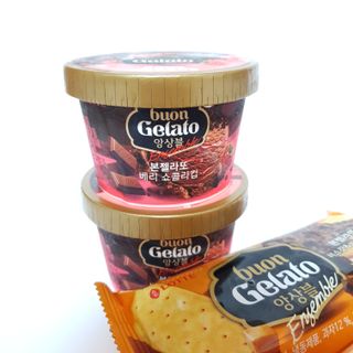 롯데제과 본젤라또 비스킷&바닐라카라멜바, 본젤라또 베리쇼콜라컵 — 5점을 준 리뷰어가 2021년 12월 올린 사용 사진