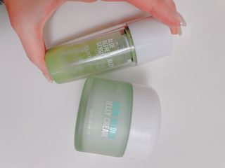 김정문알로에 큐어 큐어 알로에 리프레쉬 젤리 세럼, 큐어 알로에 하이드로 젤리 크림 — 5점을 준 리뷰어가 2021년 2월 올린 사용 사진