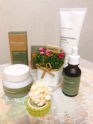 마리엔메이 센서티브 수딩 젤 크림 + 어성초 티트리 추출물 세럼 + 어성초 티트리 모공 클렌징 폼 — 5점을 준 리뷰어가 2021년 8월 올린 사용 사진