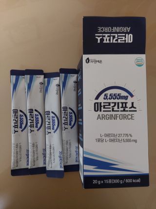 자연에온 아르긴포스 L-아르기닌 5555mg 스틱 15개입 1박스 — 5점을 준 리뷰어가 2021년 5월 올린 사용 사진