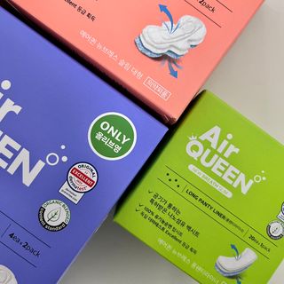 에어퀸 뉴브레스 유기농 생리대 4종 (팬티라이너 20P + 중형 10P + 대형 10P + 오버나이트 8P)_체험단 — 4점을 준 리뷰어가 2024년 6월 올린 사용 사진