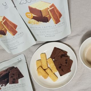 신상품) 딜라이트 프로젝트 프로틴  브라우니칩/ 카스테라칩 총 6EA — 4점을 준 리뷰어가 2022년 6월 올린 사용 사진
