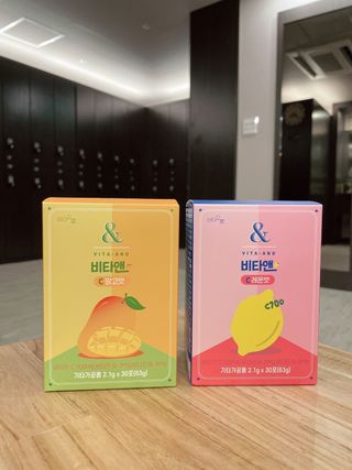 비타앤C 레몬맛, 망고맛 — 5점을 준 리뷰어가 2021년 6월 올린 사용 사진