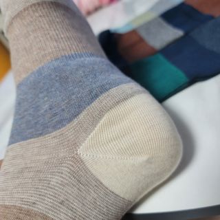 [사이즈가 있는 양말 필로이] 큰 발, 작은 발을 위하여_남자 인디고 발목 양말 4족_남자【 S, XL 】 — 5점을 준 리뷰어가 2022년 5월 올린 사용 사진