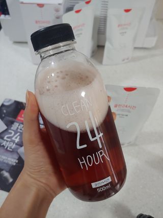 클린24시간 1BOX(5포) + 전용보틀(500ml) — 5점을 준 리뷰어가 2022년 10월 올린 사용 사진