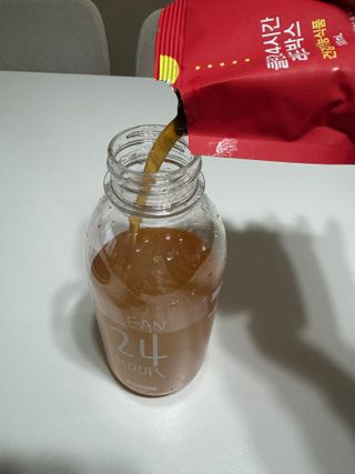 클린24시간 레드박스 1BOX(5포) + 전용보틀(500ml) — 5점을 준 리뷰어가 2024년 1월 올린 사용 사진