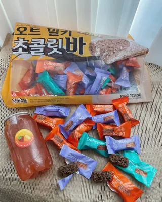 델리스 오트 밀키 초콜릿 바 — 5점을 준 리뷰어가 2022년 4월 올린 사용 사진
