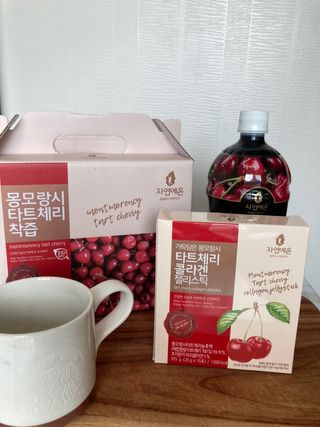 자연에온 몽모랑시 타트체리 3종 세트 구성 - 저분자콜라겐젤리, NFC 착즙주스 — 5점을 준 리뷰어가 2021년 7월 올린 사용 사진