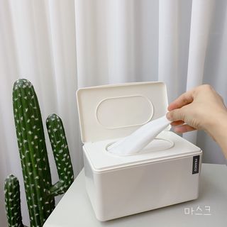 창신리빙 [프랑코 스마트 마스크·물티슈 보관함 오픈캡형] 똑똑한 정리 수납 — 5점을 준 리뷰어가 2021년 7월 올린 사용 사진