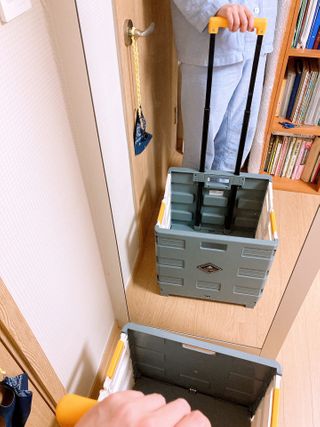 팽현숙 최양락 에어클로 폴딩카트+박스+우드상판+로프 세트구성 블랙,화이트,그레이 — 5점을 준 리뷰어가 2021년 2월 올린 사용 사진