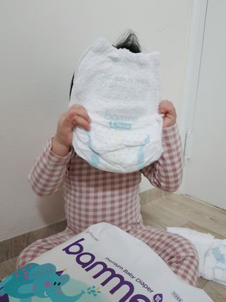 오브맘 밤 프리미엄 아기 기저귀 팬티형 밴드형 — 5점을 준 리뷰어가 2020년 12월 올린 사용 사진