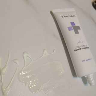 바노바기 코스메틱 바노바기 밀크씨슬 리페어 시카 선스크린 플러스 50ml — 4점을 준 리뷰어가 2023년 2월 올린 사용 사진