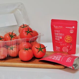 레드닥터 완숙토마토 + 통째로 동결건조한 대추방울토마토 — 5점을 준 리뷰어가 2022년 11월 올린 사용 사진