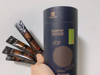 프리마인 자체 기업부설 연구소에서 찾아낸 건강한 수면의 비밀.  슬립토 플러스 30포 — 4점을 준 리뷰어가 2021년 10월 올린 사용 사진