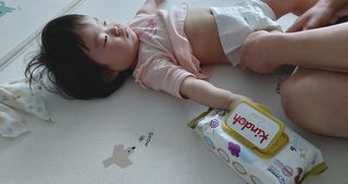 킨도 아기 물티슈 골드 일반형 — 3.5점을 준 리뷰어가 2021년 4월 올린 사용 사진