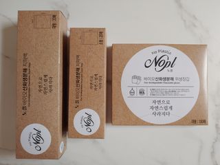 노플(NOPL) 노플 친환경 바이오 산화 생분해  항균 일회용 위생 비닐장갑 100매 + 지퍼백 소형, 대형 — 4점을 준 리뷰어가 2021년 10월 올린 사용 사진