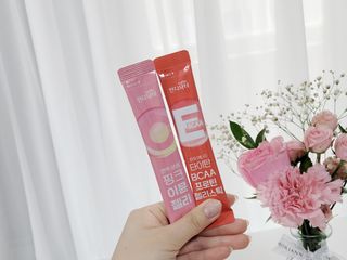 인디닥터 면역 생생 핑크 이뮨 젤리 + 타이탄 BCAA 프로틴 젤리스틱 — 5점을 준 리뷰어가 2022년 5월 올린 사용 사진