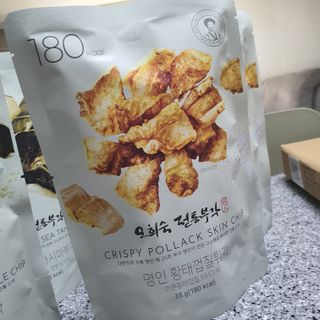 오희숙 전통부각 명인 찹쌀김부각, 찹쌀다시마부각, 황태껍질튀각 총 6봉 — 5점을 준 리뷰어가 2021년 6월 올린 사용 사진