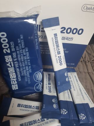 바른비타민 옵티엠에스엠2000 1박스 60포 관절 연골 복합건강기능식품 — 5점을 준 리뷰어가 2021년 6월 올린 사용 사진