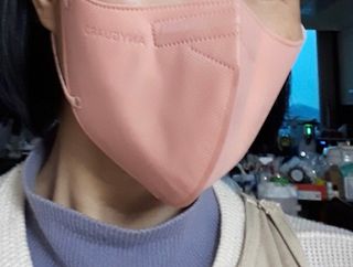 애니가드 셋업마스크 4컬러 각 10매입 [크리미베이지, 캐시미어로즈, 초콜렛브라운, 미드나잇네이비] — 5점을 준 리뷰어가 2022년 2월 올린 사용 사진