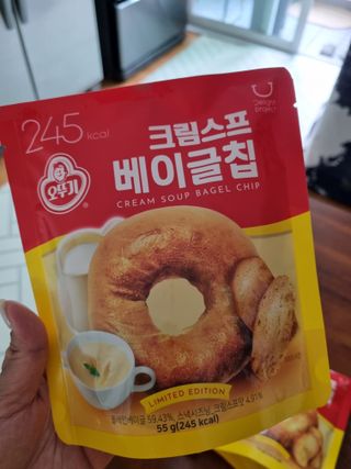 딜라이트 프로젝트 오뚜기스프 베이글칩 2종 — 5점을 준 리뷰어가 2021년 8월 올린 사용 사진