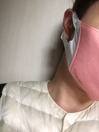 끌린에르 스포츠 귀편한 새부리형 마스크 — 4점을 준 리뷰어가 2022년 2월 올린 사용 사진