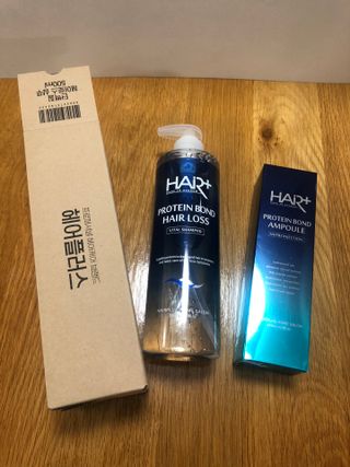 헤어플러스 단백질탈모샴푸 500ml+단백질본드앰플 145ml — 4.5점을 준 리뷰어가 2021년 6월 올린 사용 사진
