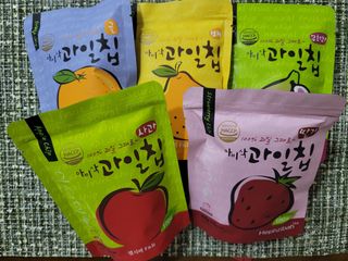 아비삭과일칩 5종 /딸기,사과,배,귤,무화과 5종 — 3점을 준 리뷰어가 2021년 5월 올린 사용 사진
