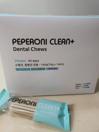 페페로니 클린플러스 덴탈치킨껌 10g x 14p — 5점을 준 리뷰어가 2021년 7월 올린 사용 사진