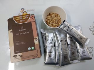씨알푸드 유기농 쌀 시리얼 390g + 갓 구운 유기농 발아통곡물 150g — 4점을 준 리뷰어가 2022년 1월 올린 사용 사진
