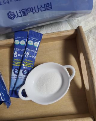 서울약사신협_프로바이오 생유산균 2.5g 160포 — 5점을 준 리뷰어가 2021년 7월 올린 사용 사진