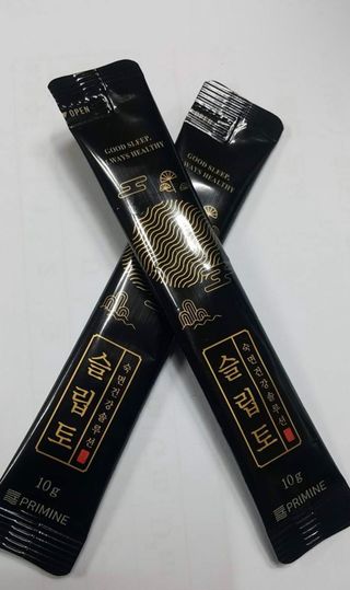 프리마인 자체 기업부설 연구소에서 찾아낸 건강한 수면의 비밀.  슬립토 플러스 30포 — 5점을 준 리뷰어가 2021년 10월 올린 사용 사진