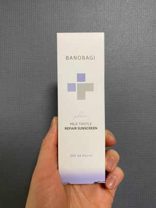 바노바기 코스메틱 바노바기 밀크씨슬 리페어 시카 선스크린 플러스 50ml — 5점을 준 리뷰어가 2023년 4월 올린 사용 사진
