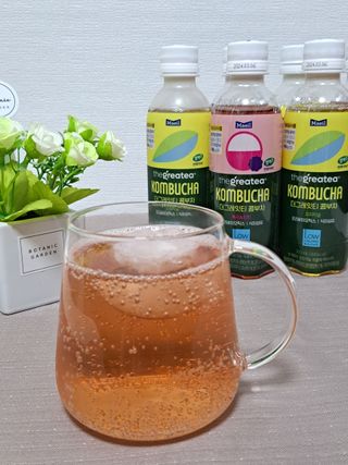 더그레잇티 콤부차 [매일유업] 더그레잇티 44kcal 콤부차 300ml *12개입 (오리지널 6개+베리리치 6개) — 5점을 준 리뷰어가 2023년 8월 올린 사용 사진