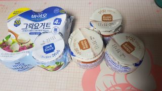 매일바이오 그릭요거트 오리지널 플레인 4개, 로스터리 커피믹스 4개 — 5점을 준 리뷰어가 2021년 12월 올린 사용 사진
