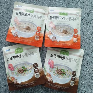 상하키친 소고기버섯 누룽지죽 / 들깨닭고기 누룽지죽 — 4점을 준 리뷰어가 2021년 10월 올린 사용 사진