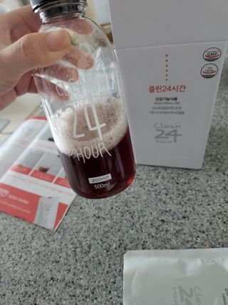 클린24시간 1BOX(5포) + 전용보틀(500ml) — 5점을 준 리뷰어가 2022년 8월 올린 사용 사진