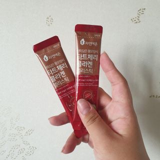 자연에온 몽모랑시 타트체리 3종 세트 구성 - 저분자콜라겐젤리, NFC 착즙주스 — 5점을 준 리뷰어가 2021년 7월 올린 사용 사진