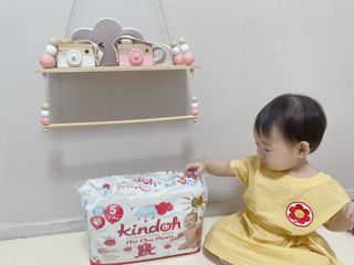 킨도 프리미엄 에어드라이v2 팬티형 기저귀 — 5점을 준 리뷰어가 2021년 5월 올린 사용 사진