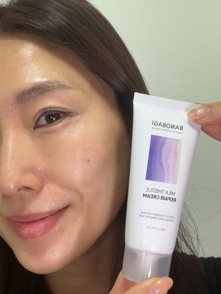 바노바기 코스메틱 바노바기 밀크 씨슬 리페어 세럼 30ml & 크림 50ml — 5점을 준 리뷰어가 2024년 5월 올린 사용 사진