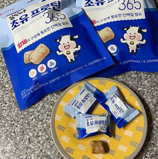 롯데제과 말랑카우 초유프로틴365 — 4점을 준 리뷰어가 2021년 9월 올린 사용 사진