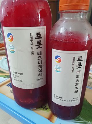 트롯전통식혜 트롯레드비트식혜 1리터 +500리터 — 5점을 준 리뷰어가 2021년 5월 올린 사용 사진