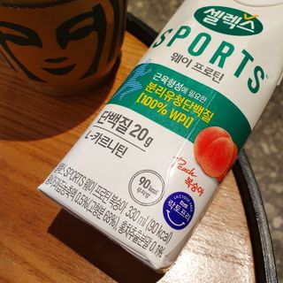 셀렉스스포츠 셀렉스 스포츠 웨이 프로틴 복숭아_ 330ml x 12팩 — 5점을 준 리뷰어가 2021년 10월 올린 사용 사진