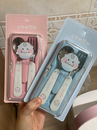 유비맘 스푼포크 케이스 세트 1+1 _컬러랜덤 발송 — 5점을 준 리뷰어가 2021년 1월 올린 사용 사진